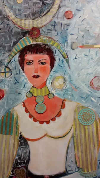 painting 'Stars and Moons Hat'