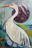 Heron With Purple Moon
