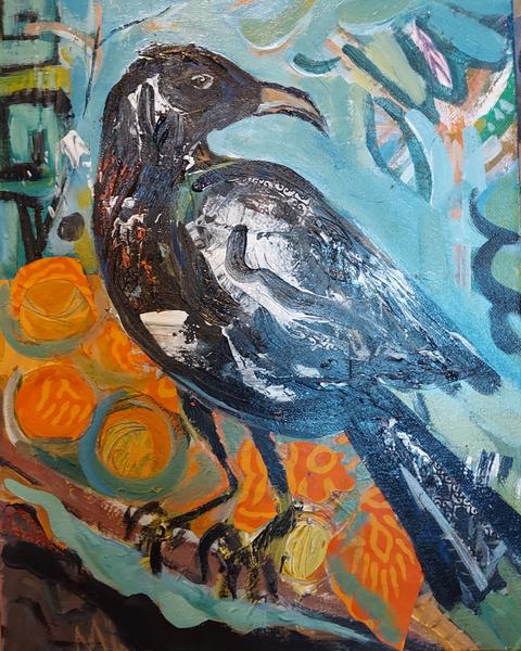 painting 'Shiny Feathers'