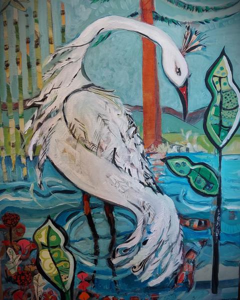 painting 'Egret King'